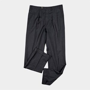 Paul Stuart Dress Men Pants Trousers Flannel Wool Pleated Cuffed Old Money 34x35